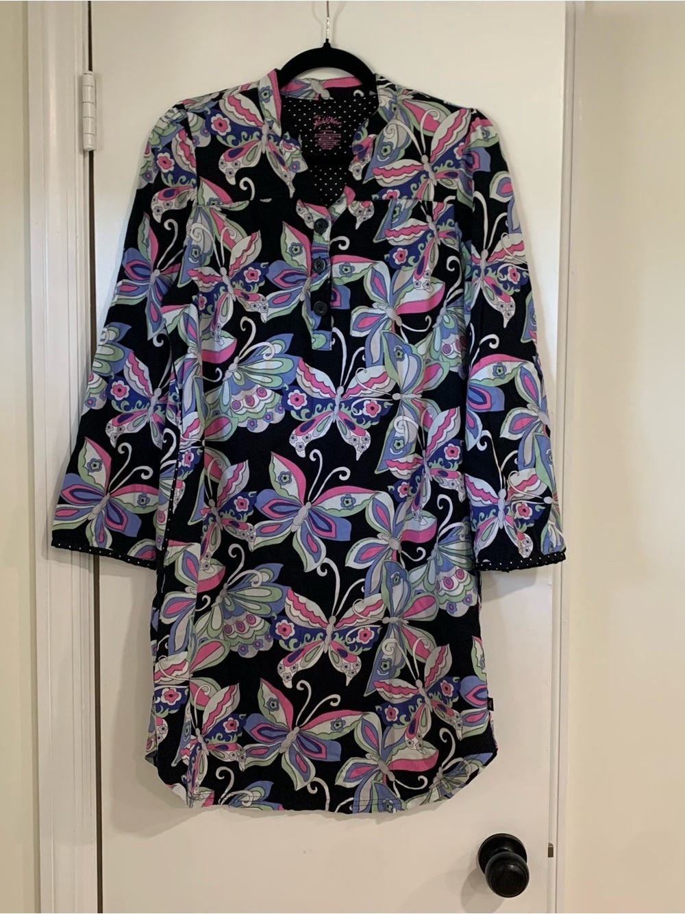 Nick & Nora Cotton Butterfly Sleep Dress Pajama Nightgown Size Medium